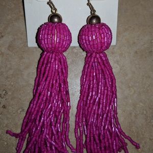 NWOT Pink Tassel Earrings